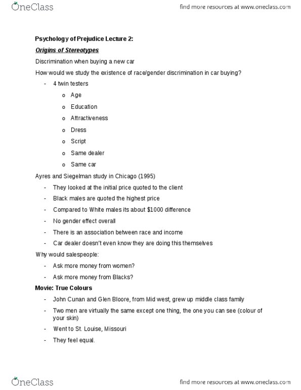 PSYC12H3 Lecture Notes - Lecture 2: Boxing Day Shooting, Sideburns, Car Dealership thumbnail