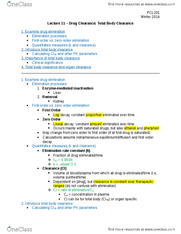 PCL102H1 Lecture Notes - Lecture 11: Competitive Inhibition, Phenytoin, Hepatocyte thumbnail