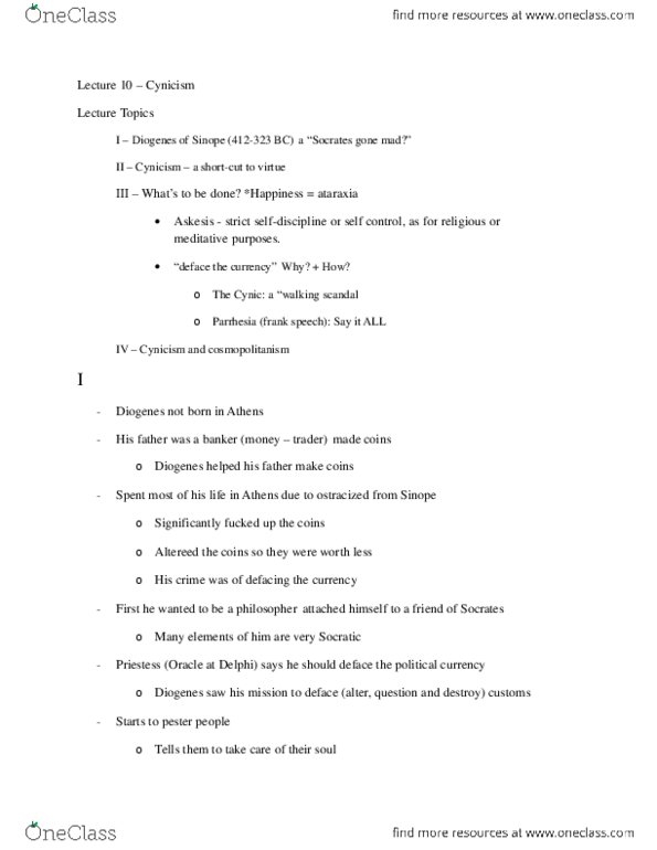 POL 2107 Lecture Notes - Lecture 10: Masturbation, Parrhesia thumbnail