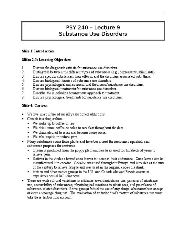 PSY240H1 Lecture : Substance Use Disorders thumbnail