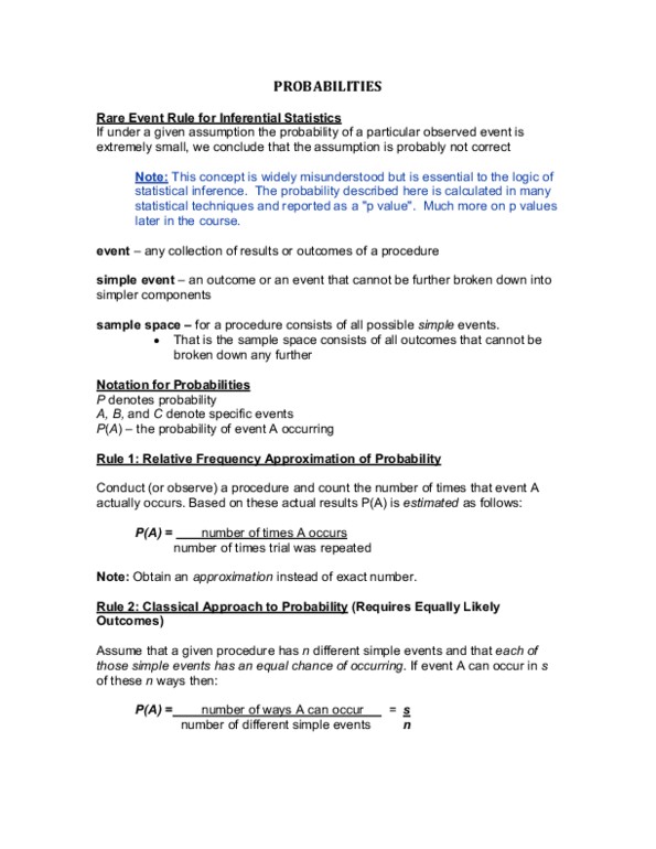 Biology 2244A/B Chapter Notes -Statistical Inference thumbnail