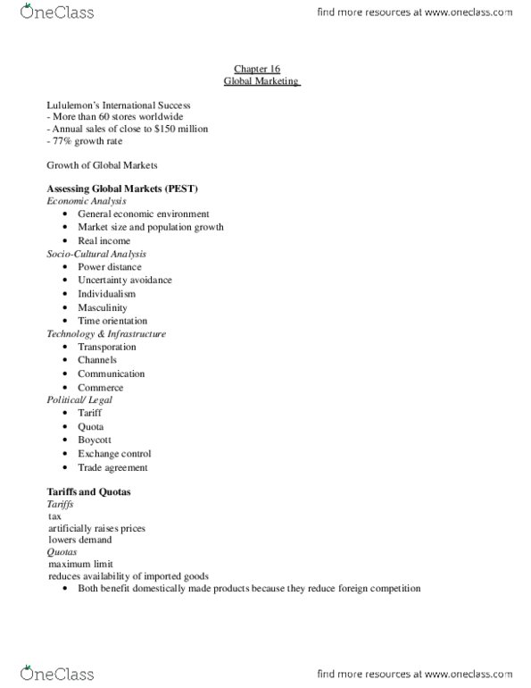 Management and Organizational Studies 2320A/B Lecture Notes - Lecture 8: Gross National Income, Masculinity, Franchising thumbnail