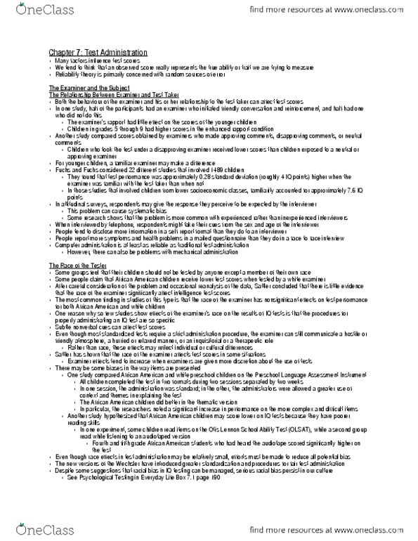 PSYC37H3 Chapter Notes - Chapter 7: Bes, Block Design, Motor Coordination thumbnail