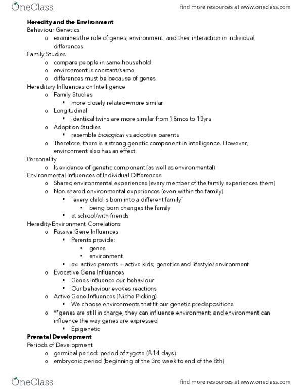 PSYC 402 Lecture Notes - Lecture 2: Thalidomide, Miscarriage, Prenatal Development thumbnail