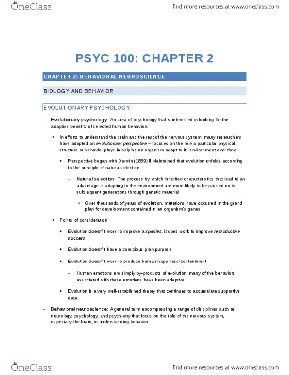 PSYC 100 Chapter Notes - Chapter 2: Radiography, Neocortex, Garry Bushell thumbnail