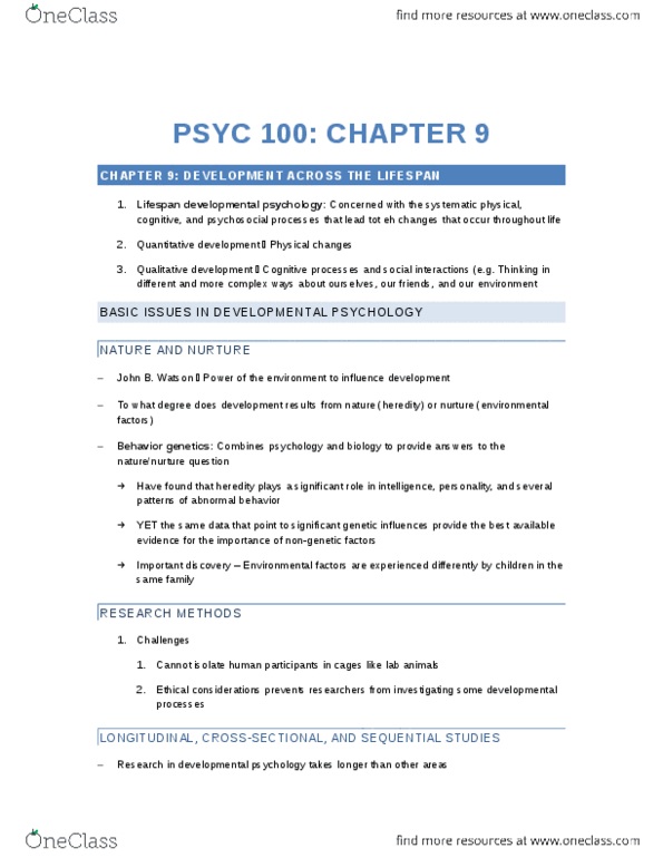 PSYC 100 Chapter Notes - Chapter 9: Toxoplasma Gondii, Hearing Aid, Family Values thumbnail