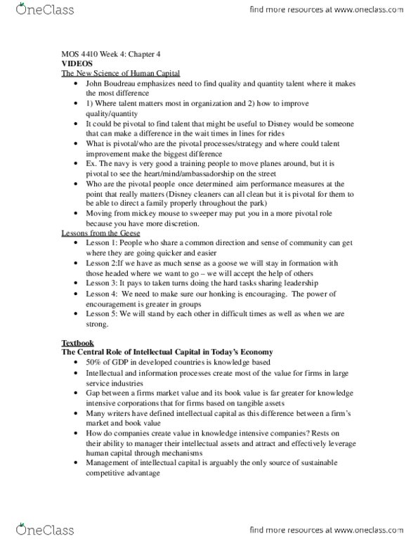 Management and Organizational Studies 4410A/B Lecture Notes - Lecture 4: Social Capital, Diminishing Returns, Dynamic Capabilities thumbnail