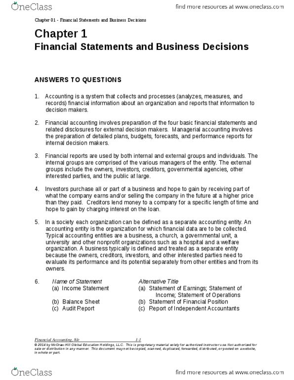 ACCT1021 Chapter Notes - Chapter 1: Deloitte, Common Stock, Certified Public Accountant thumbnail