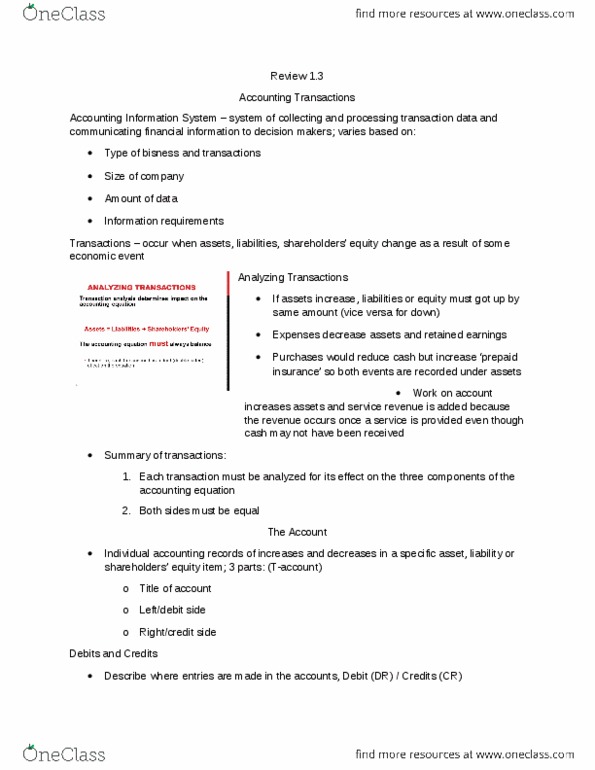 Management and Organizational Studies 1023A/B Lecture Notes - Lecture 3: Accrual, Deferral, Accounting Equation thumbnail