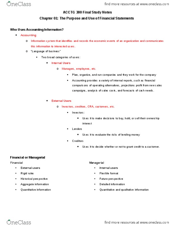 ACCTG300 Chapter Notes - Chapter 1: Cash Flow, International Financial Reporting Standards, Limited Liability thumbnail