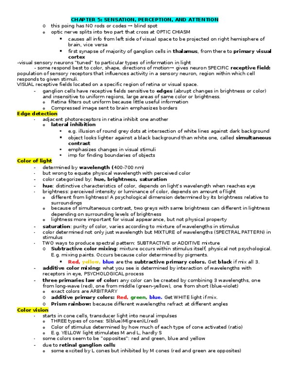 PSY100H1 Chapter Notes - Chapter 5: Motion Perception, Face Perception, Edge Detection thumbnail