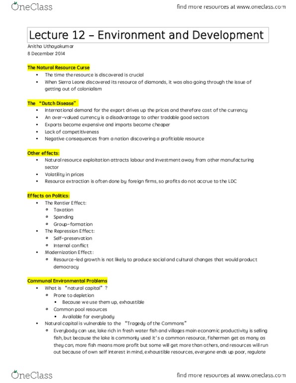 PSCI252 Lecture Notes - Lecture 12: Per Capita Income, Dutch Disease thumbnail