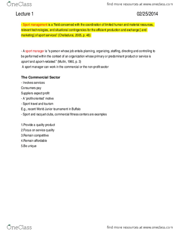 APA 2134 Lecture Notes - Lecture 1: Swot Analysis, Infinitive, Dna Polymerase Epsilon thumbnail