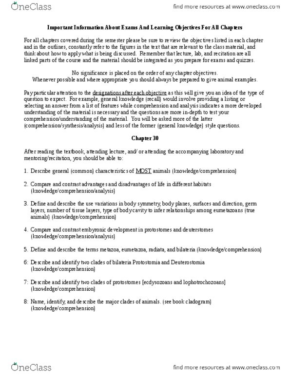 BIOL-K - Biology BIOL-K 103 Lecture Notes - Lecture 1: Buoyancy, Heterotroph, Body Plan thumbnail