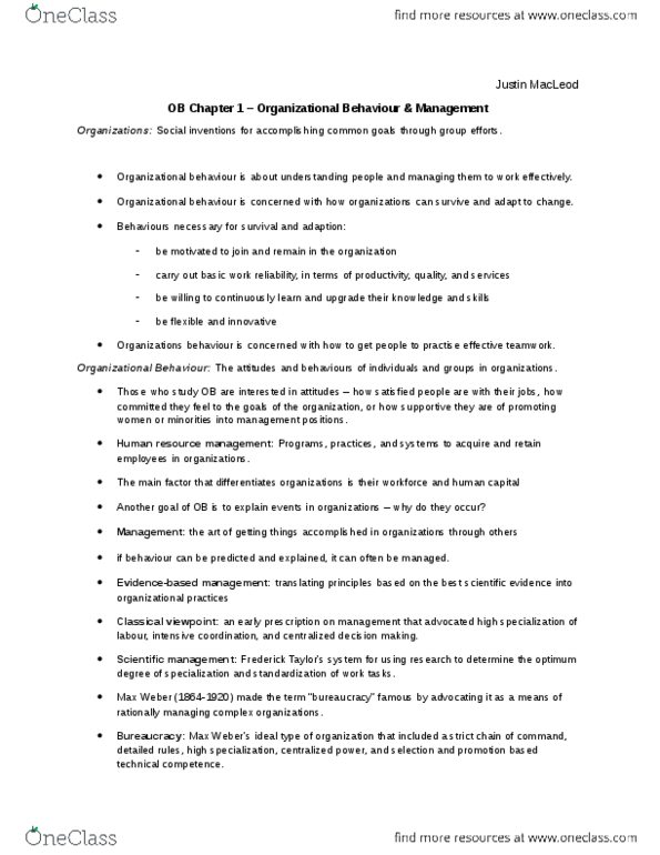 COLLAB 2N03 Chapter Notes - Chapter 1: Corporate Social Responsibility, Critical Role, Hawthorne Effect thumbnail