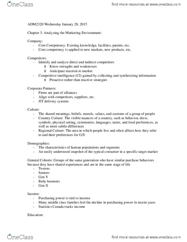 ADM 2320 Lecture Notes - Lecture 2: North American Free Trade Agreement thumbnail