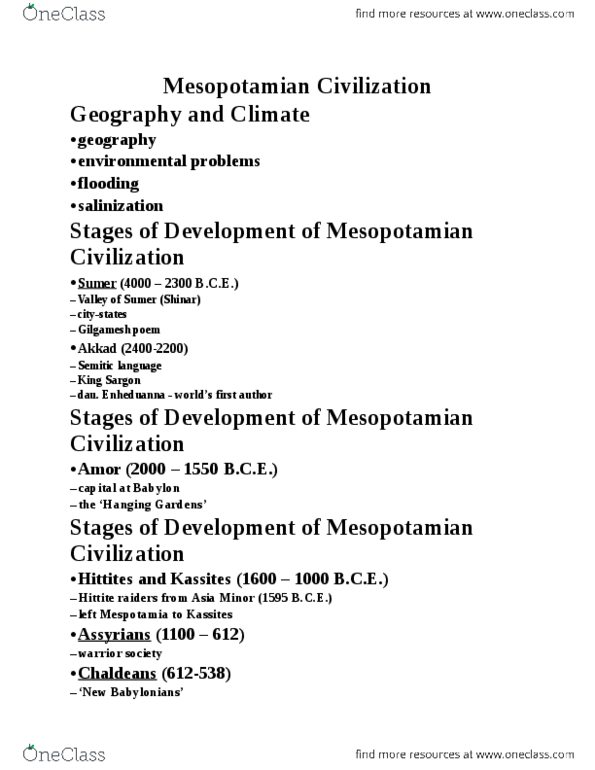HIST110 Lecture 2: Mesopotamian Civilization thumbnail