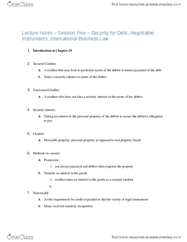 ADMS 2610 Lecture Notes - Lecture 5: Cheque, North American Free Trade Agreement thumbnail