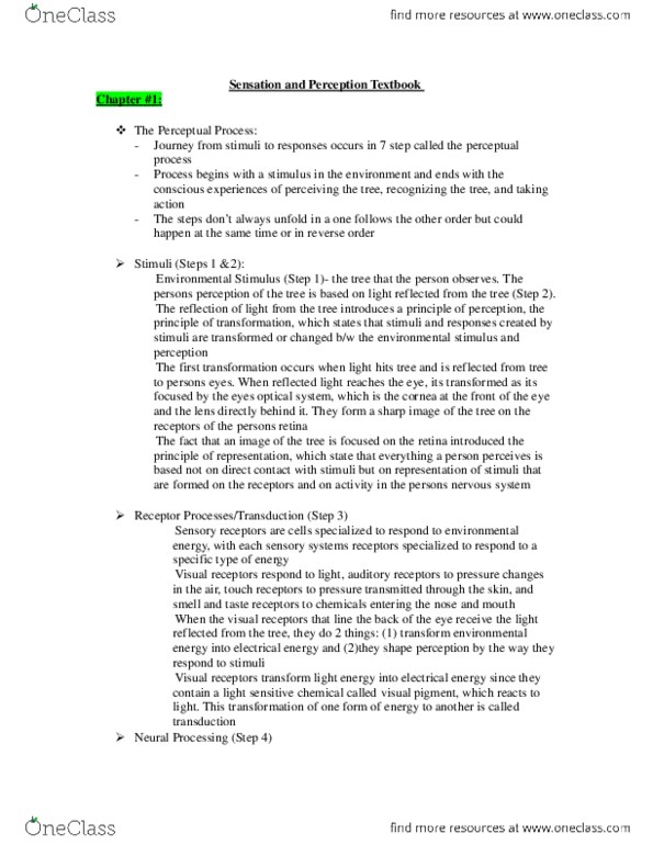 PSYC 2390 Chapter Notes - Chapter 1-2: Presbyopia, Ciliary Muscle, Lateral Geniculate Nucleus thumbnail