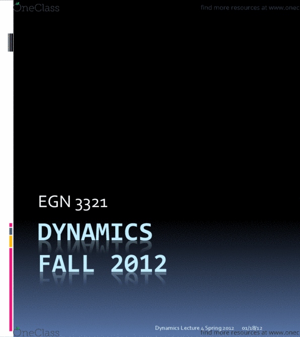 EGN 3321 Lecture Notes - Lecture 4: Statics, Hodograph thumbnail