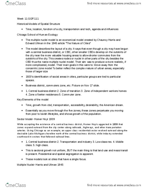 GGR111H5 Lecture Notes - Lecture 11: New Urbanism, Land Values, Child Mortality thumbnail