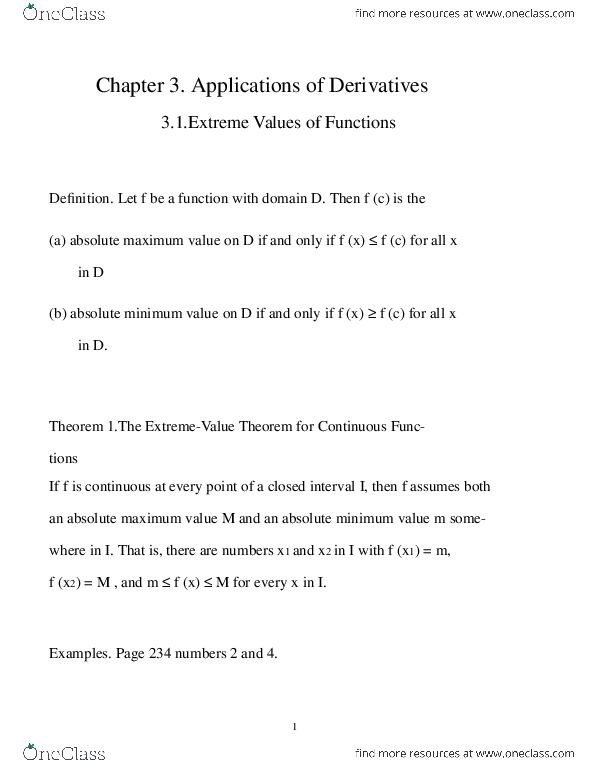 CAS MA 121 Chapter Notes - Chapter 3: If And Only If thumbnail