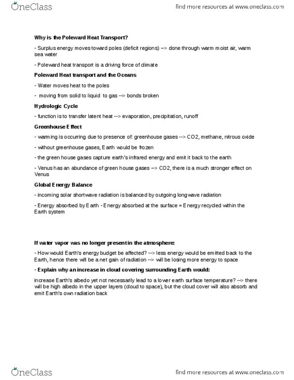 ENVIRSC 1A03 Lecture Notes - Lecture 4: Shortwave Radiation, Outgoing Longwave Radiation thumbnail