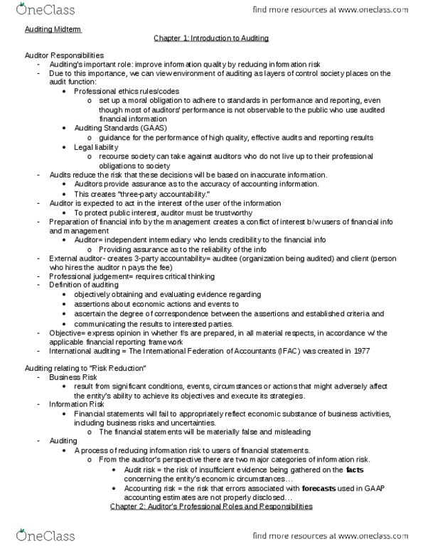 ACC 521 Midterm: Auditing Midterm.docx - OneClass