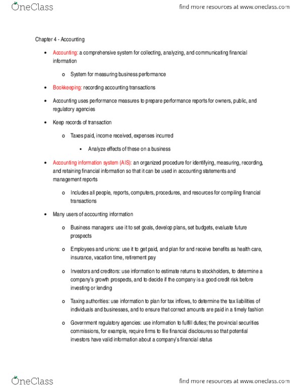 MGTA02H3 Chapter Notes - Chapter 4: Bookkeeping thumbnail