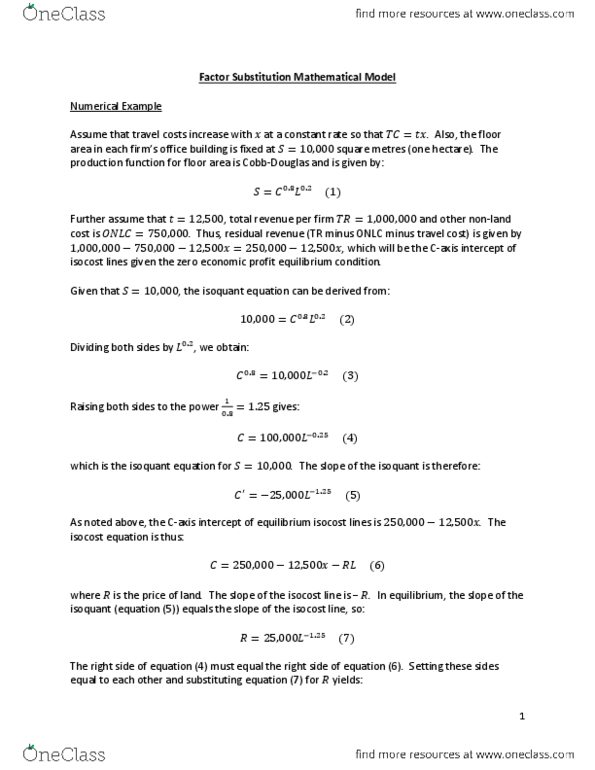 ECO333H1 Lecture Notes - Lecture 2: Isocost, Isoquant, Hectare thumbnail
