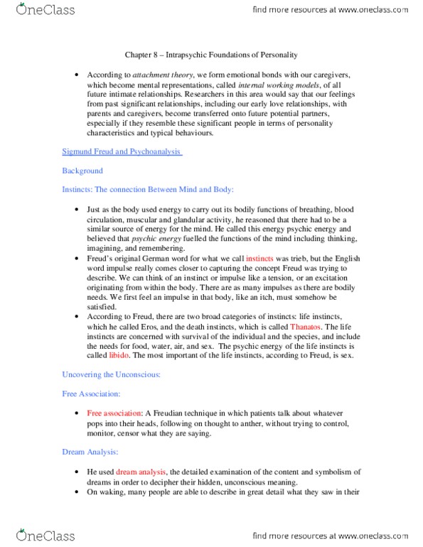 PSYB30H3 Chapter Notes - Chapter 8: Weaning, Oral Stage, Nocturnal Enuresis thumbnail