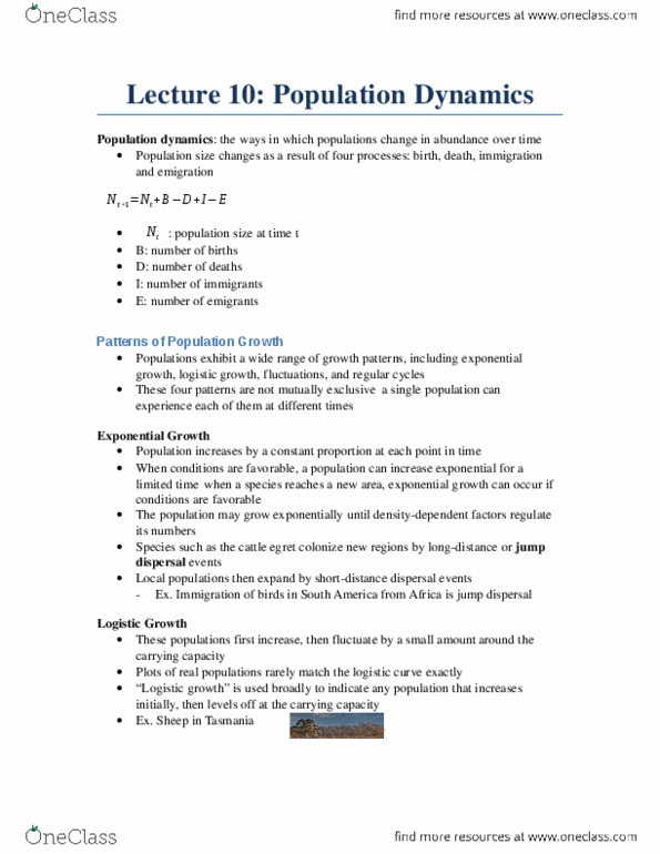 Biology 2483A Lecture Notes - Lecture 10: Metapopulation, Eutrophication thumbnail