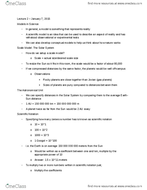 AS101 Lecture Notes - Lecture 2: Spiral Galaxy, Observable Universe, Googol thumbnail