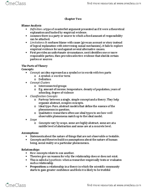 SOAN 2120 Chapter Notes - Chapter 2: Cherry Picking, Verstehen, Spurious Relationship thumbnail