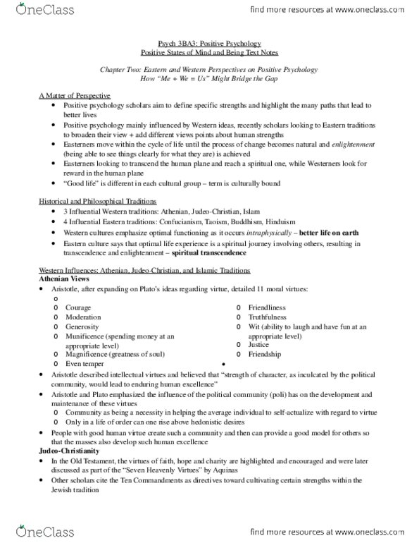 PSYCH 3BA3 Chapter Notes - Chapter 2, 10: Individualism, Collectivism thumbnail