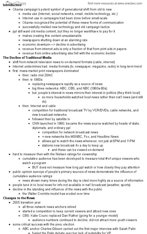 POLI 325D2 Chapter Notes - Chapter 6: Classified Advertising, Dan Rather, Walter Cronkite thumbnail