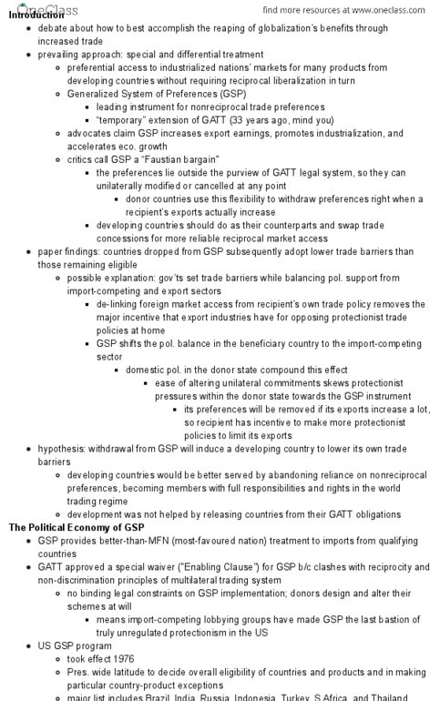 POLI 441 Chapter Notes - Chapter 1: Bastion, General Agreement On Tariffs And Trade, Uruguay Round thumbnail