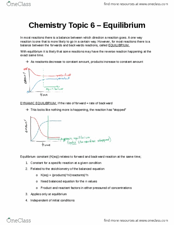 CHEM 1001 Lecture Notes - Lecture 6: Quadratic Equation, Equilibrium Constant, Stoichiometry thumbnail