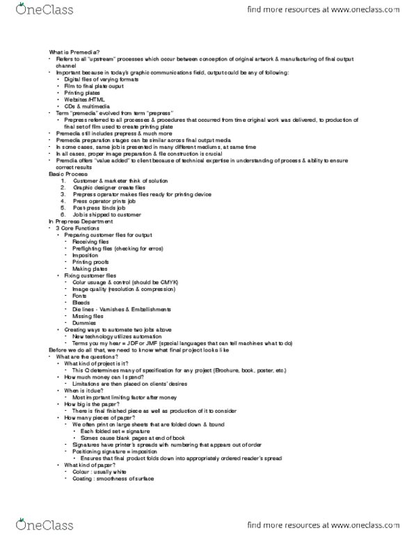 GRA 323 Lecture Notes - Lecture 1: Thermography, Lithography, Collotype thumbnail