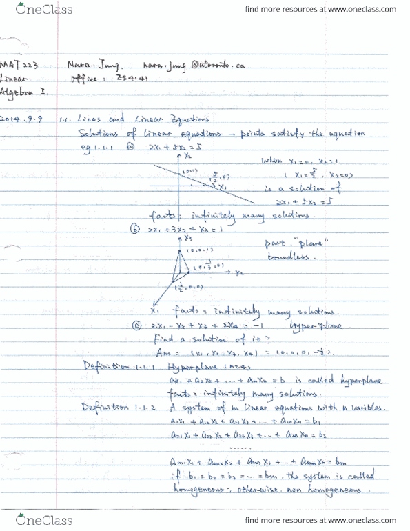 MAT223H1 Lecture 1: MAT223H1F Inclass Notes (All)- Nara Jung.pdf thumbnail