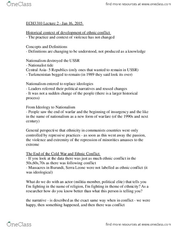 ECH 3310 Lecture Notes - Lecture 2: Instrumentalism, Essentialism, Primordialism thumbnail