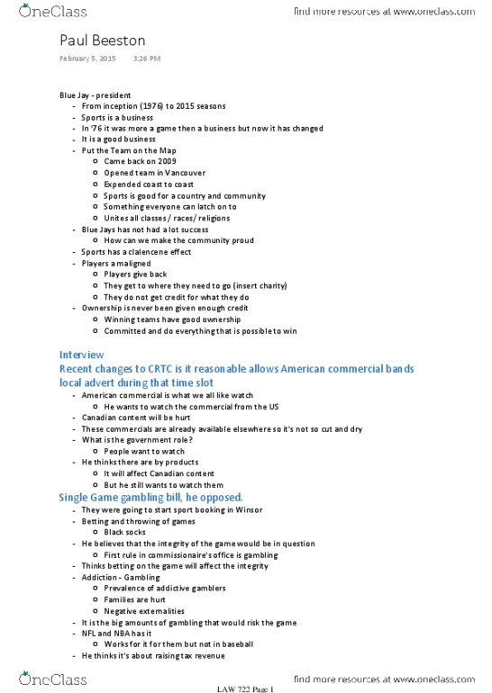 LAW 722 Lecture Notes - Lecture 3: Externality, Canadian Content, Domestic Violence thumbnail