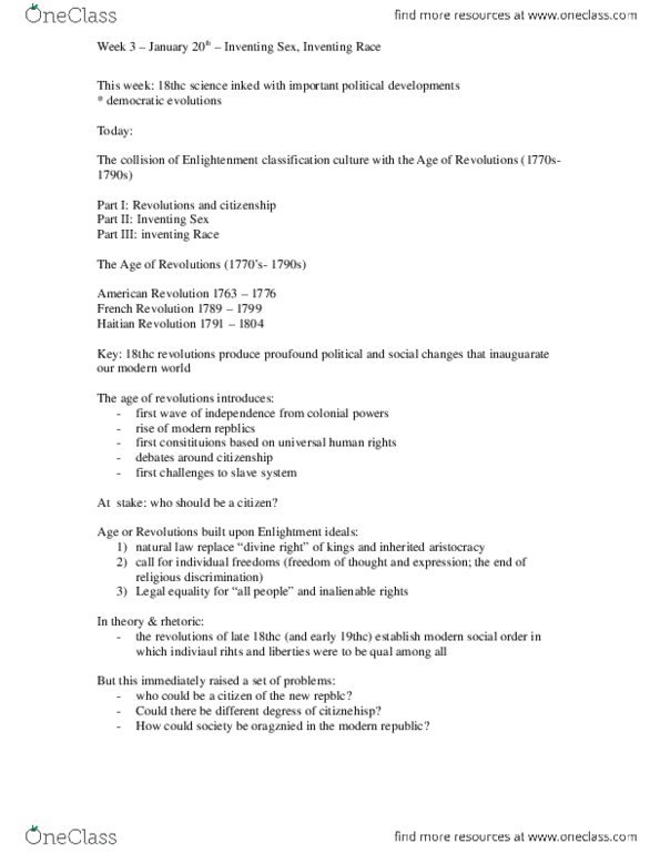 HIS202H1 Lecture Notes - Lecture 3: Phrenology thumbnail