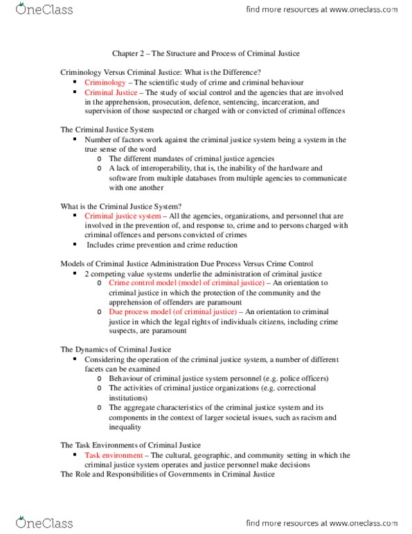 SOC209H5 Chapter 2: Chapter 2 – The Structure and Process of Criminal Justice.docx thumbnail