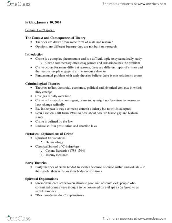 SOC205H5 Lecture Notes - Lecture 1: Demonology thumbnail