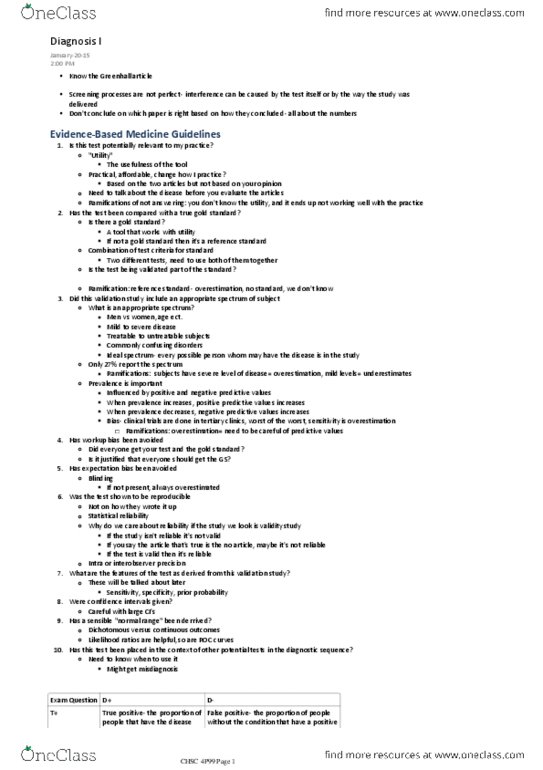 HLSC 4P99 Lecture Notes - Lecture 2: Prior Probability, Observer-Expectancy Effect thumbnail