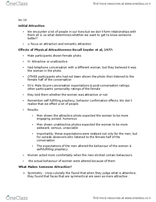 PSY220H1 Lecture Notes - Lecture 10: The New York Times, Positive Illusions, Equity Theory thumbnail