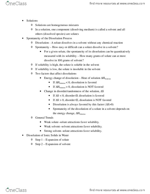 CAS CH 131 Lecture Notes - Lecture 9: Molality thumbnail