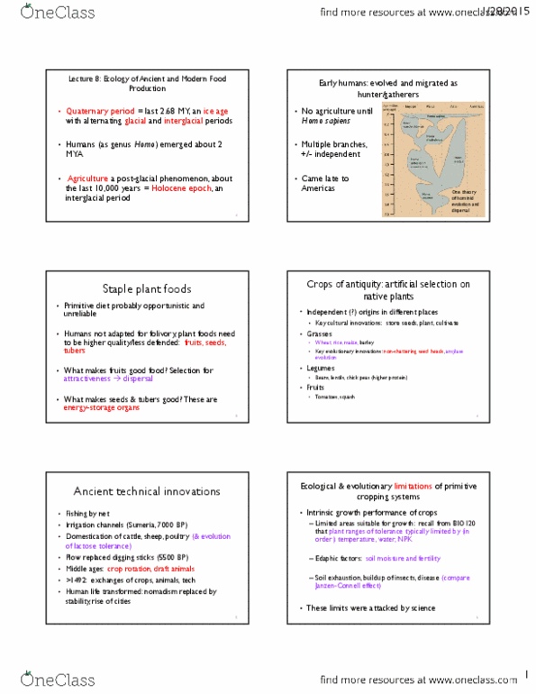 BIO220H1 Lecture Notes - Lecture 8: Amylase, Sumer, Crop Rotation thumbnail