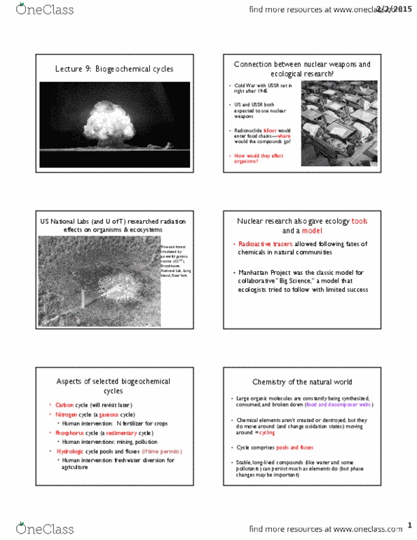 BIO220H1 Lecture Notes - Lecture 9: Nitrification, Nitrogen Cycle, Radionuclide thumbnail